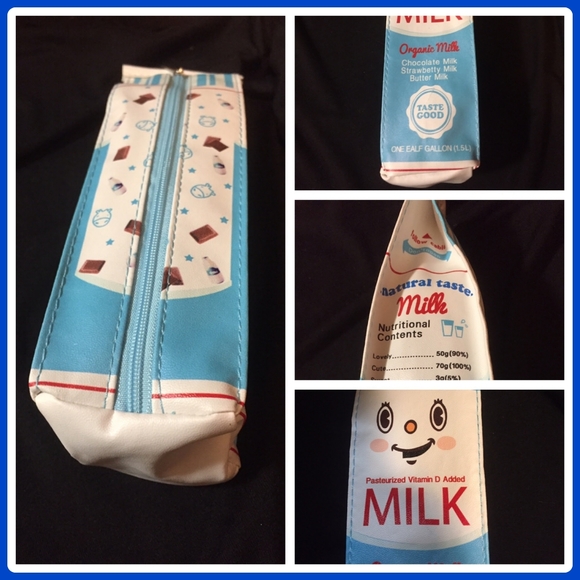 5/$25 New in original packaging Milk carton themed Pencil makeup case - Picture 4 of 5